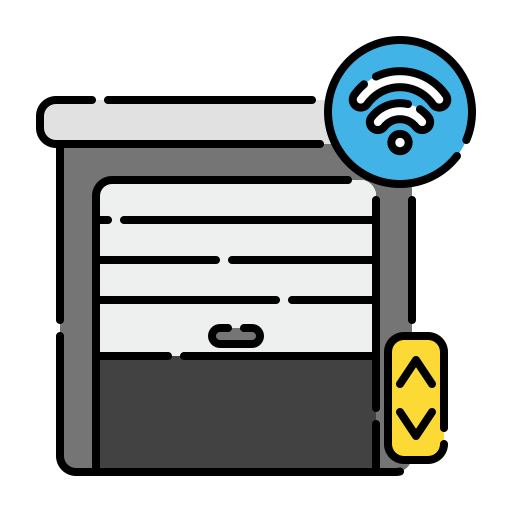 Garage, smart home, smart garage, building icon